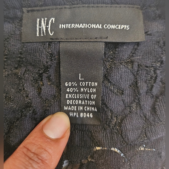 INC,Woman,Spring Casual Jacket,Black-White,Sz L,Cotton-Nylon, Elastic lace,Zip. - Picture 8 of 10